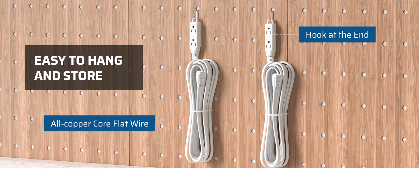 25 ft flat plug extension cord