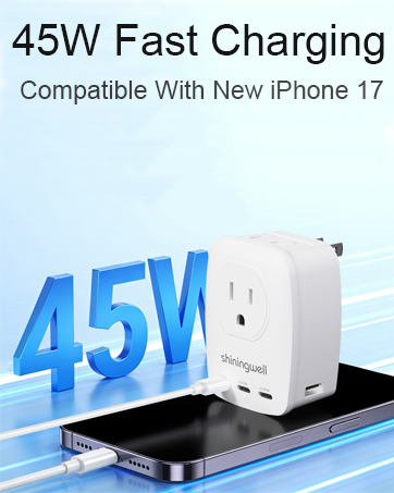 Multi Plug Adapter Spaced for Home Travel Office