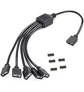 ARGB Splitter, Addressable RGB Splitter 5V 3 Pin Header 1 to 5 Extension Cable, 11.8 inch