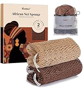 CORATED African Net Sponge Authentic, Shower Loofah Exfoliating Bath Sponge, Body Scrubber for Wo...