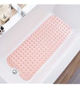TEESHLY Bathtub Mats for Shower Tub, Extra Long Non-Slip 39 x 16 Inch Bath Mat with Drain Holes a...
