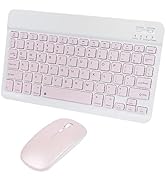 Bluetooth Wireless Keyboard and Mouse Combo,Ultra-Slim Ergonomic Mini Small Rechargeable Portable...