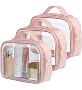 PACKISM TSA Approved Toiletry Bag 180° Large Opening Clear Makeup Bags with Handle, Easily Access...