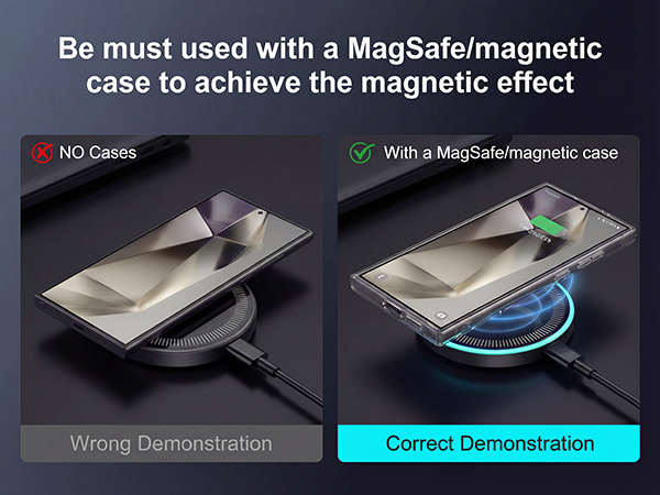 Be must used with a magneticcase to achieve the magnetic effect