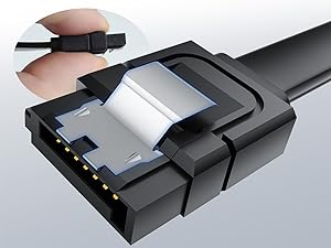 SATA III Cable 2-Pack 18-Inch/1.5FT SATA III 6.0 Gbps 7pin Female to Downward Right Angle