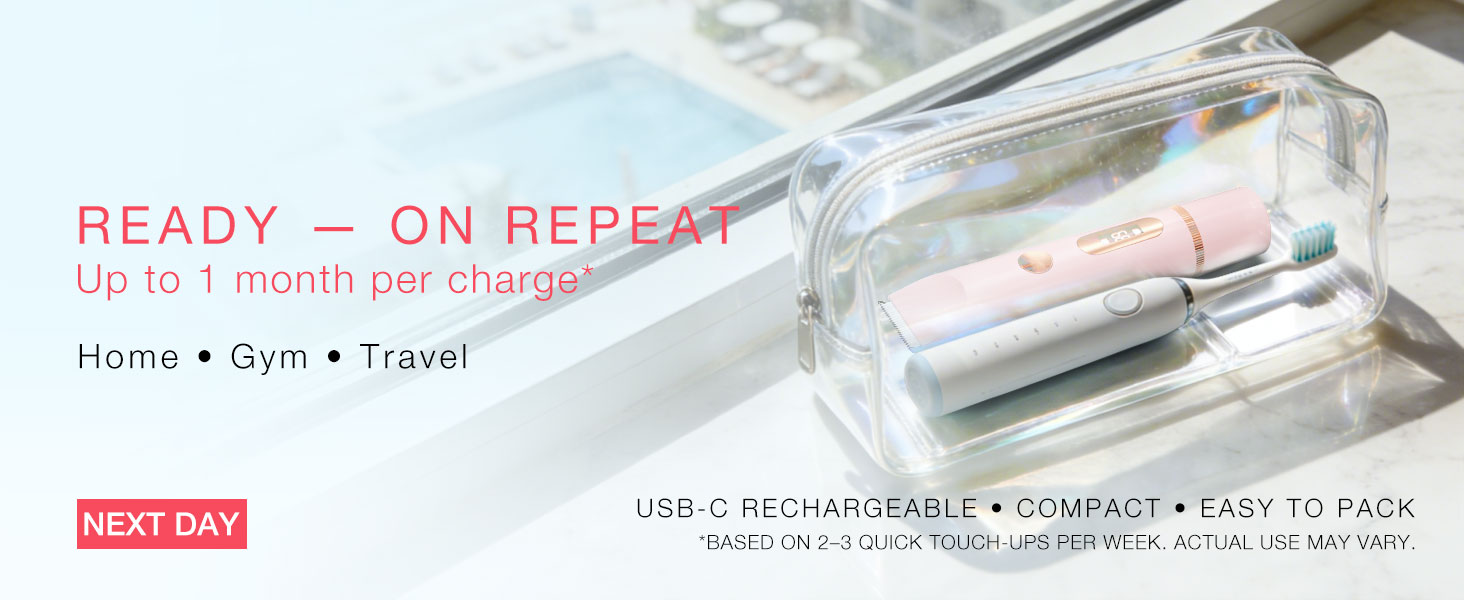 Bikini Trimmer for Women Dual Heads,Gentle Electric Razor Bikini Line,Underarms,Legs,Facial USB-C