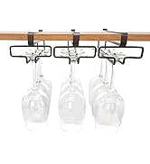 KOMONG Bronze Wine Glass Holder under Shelf, Hanging Wine Glass Rack under Cabinet, No Screw Stem...