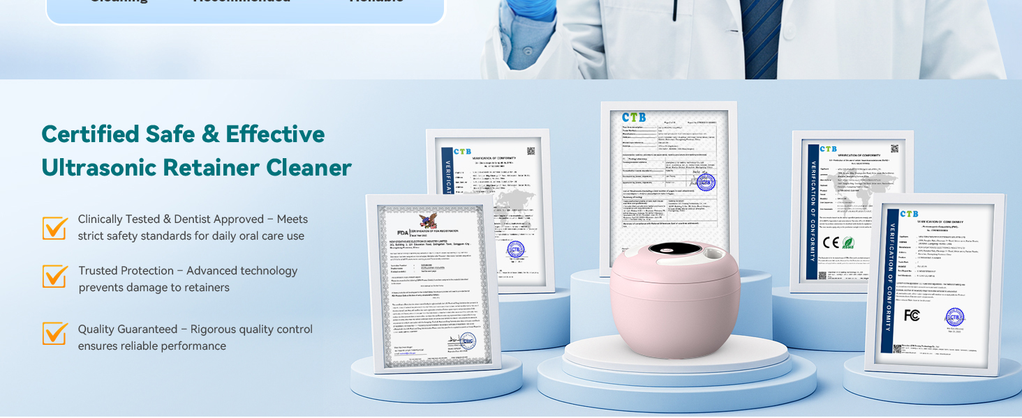 Certified Safe &amp; Effective Ultrasonic Retainer Cleaner