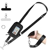 FUVLIFE Clip and Go Phone Strap Crossbody with RFID Wallet, Cell Phone Lanyard for Women, Detacha...