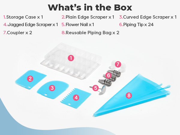 piping bags and tips set