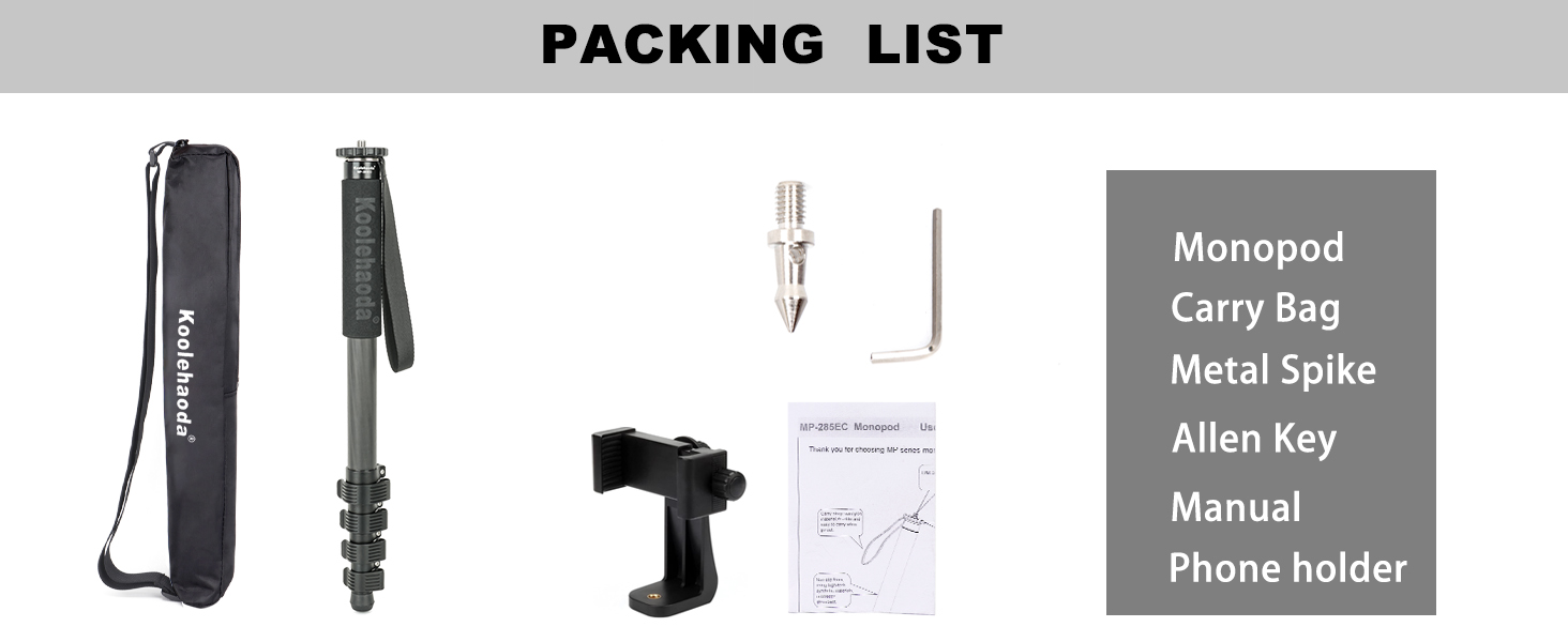 Camera Monopod Stand, Carbon Fiber Photography Monopod Portable Travel Unipod Stick Pole