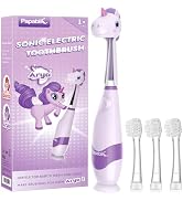 Papablic Toddler Sonic Electric Toothbrush Kids for Ages 1-3 Years, Baby Electric Toothbrush with...