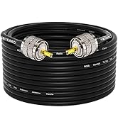 YOTENKO CB Coax Cable,RG58 Coaxial Cable 49.2ft,UHF PL259 Male to Male Cable 50 Ohm Low Loss for ...
