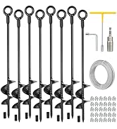 hannger 8 Pack 18" Heavy Duty Ground Anchors Shed Anchor Kit, Trampoline Anchors Stakes High Wind...