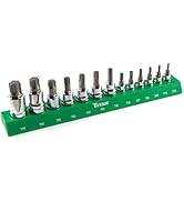 Titan 85532 13-Piece Torx Bit Socket Set, Magnetic Socket Organizer with Laser-Etched Size Markings