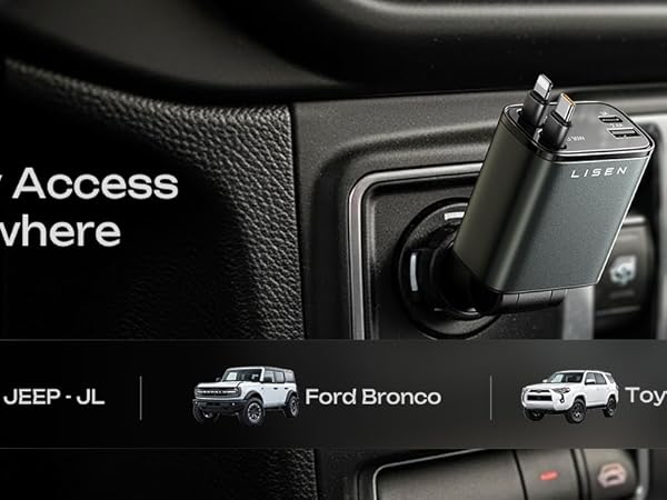 lisen retractable car charger