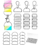 FIVEIZERO 90Pcs Swivel Snap Hooks Kit, D Rings for Purse and Slide Buckles, Swivel Hook, Purse Ha...