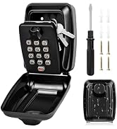 TEUEN Key Lock Box for Outside, Sturdy Waterproof Wall Mount Lock Box for House Key, 12-Digit Com...