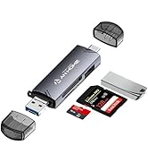 AnHome SD Card Reader, 6 in 1 OTG Connector USB 3.0/USB C/Micro USB Supports SD/Micro SD/SDXC/SDH...