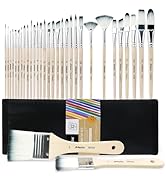 Artecho 32 PCS Paint Brushes for Acrylic Painting, Acrylic Paint Brushes for Oil, Watercolor, Acr...