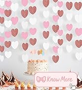 White Rose-Gold Pink Heart Garland