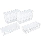 Goodma 8 Pieces Rectangular Empty Mini Clear Plastic Organizer Storage Box Containers with Hinged...