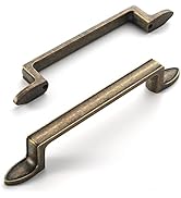 Amerdeco 6 Pack Antique Brass Cabinet Pulls 5 Inch(128MM) Hole Centers Kitchen Cabinet Handles Ha...