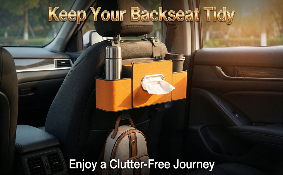 3-in-1 Car Backseat Organizer with Cup Holder