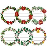 G2PLUS 120Pcs Christmas Gift Stickers - 2 Inch Round Writable Self-Adhesive Stickers, Christmas H...