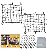 GSPSCN 2pack 16"x16" Cargo net Motorcycle, Latex Heavy Duty Bungee Cord Net Stretches to 47"x47",...