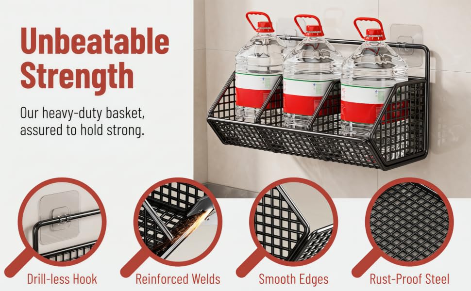 Wall Basket for Kitchen Bathroom Pantry