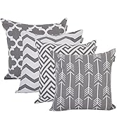 Accent Home Cotton Canvas Throw Cushion Cover Printed Both Side For Home Sofa Couch, Chair Back S...