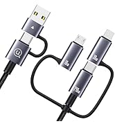 USB C Multi Charging Cable, 4ft 5-in-1 USB C/A to Fast Charging Cords 240W Max with IP/Type C/USB...