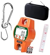 TOPWEIGH Mini Crane Scale with Storage Case, Cast Aluminum Case, Digital Hanging Scale with Hooks...
