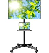 PERLESMITH Mobile TV Stand for 23-60 Inch LCD LED Flat/Curved Panel Screen TVs, Tilt TV Cart Hold...