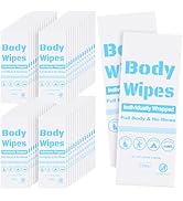 50Pcs Disposable Body Wipes, 7.8 x 9.8 inch Individually Wrapped Bath Wipes for Women Men in Bulk...