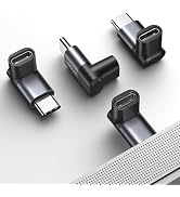 JSAUX 90 Degree USB-C Male to USB-C Female Adapter, 100W Right Angle 4-Pack 40Gbps Data Transfer ...