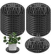 QTLCOHD 24Pcs Plastic Plant Stands 8 Inch Black Plant Level Pot Elevator Patio &amp; Deck Floor Prote...