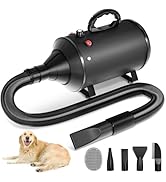 High Velocity Blow Dryer For Dogs, 5.2HP/ 3800W Dog Hair Dryer Speed Temperature Adjustable,Dog B...