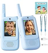 Video Walkie Talkie Toys for Age 3-12 Boys, 2 Pack Rechargeable Walkie Talkies with Screen, Chris...