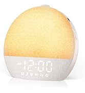 Geuuap Sunrise Alarm Clock White Noise Sound Machine for Bedroom | Natural Wake-Up Light with 30 ...