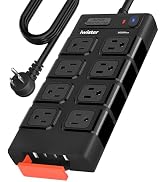 Iwister Outdoor Power Strip Weatherproof, 5FT Extension Cord with Multiple Outlets &amp; 4 USB Ports,...