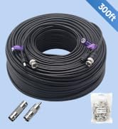 Anlink 300Ft (91 Meters) 4K 8MP 5MP 2MP 1080P BNC Video and Power Cable, Mini RG59 Wire for CCTV ...