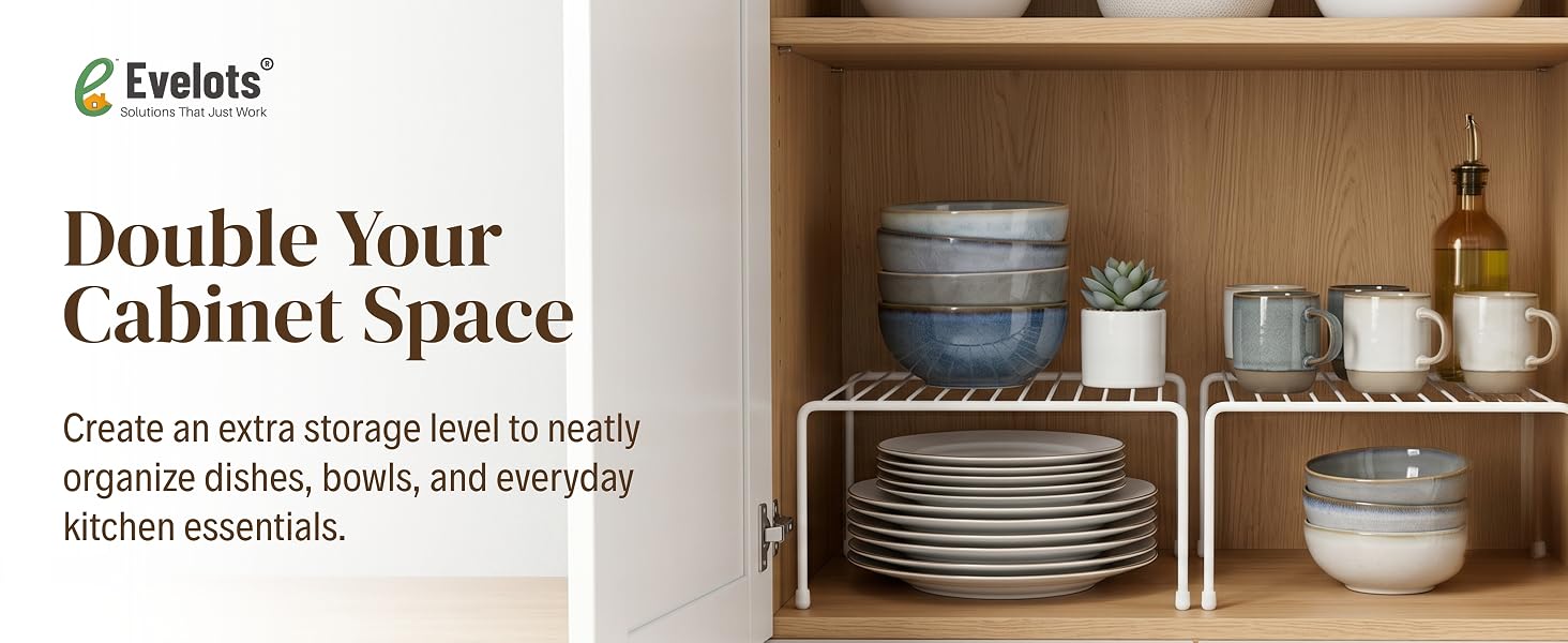 Sturdy Metal Shelf Risers - Double Your Counter Space
