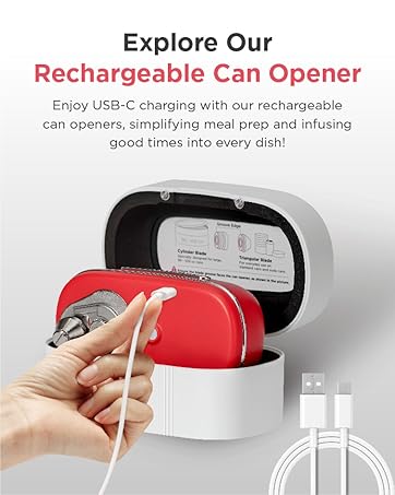 Explore our rechargeable can opener, Kitchen mama
