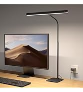 SUPERDANNY LED Desk Lamp for Home Office, Eye-Caring Desk Light with Base, 12W Touch Control 3 Co...