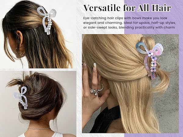 bow hair claw clip
