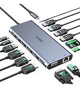 HODO USB C HUB Multiport Adapter Docking Station Type C to 2 HDMI 4K@60Hz+DP 8K@30Hz+VGA+6 USB C/...