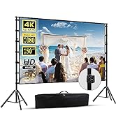 150 inch Projector Screen With Stand,HUANYINGBJB Outside Projection Screen, Portable 16:9 4K HD R...