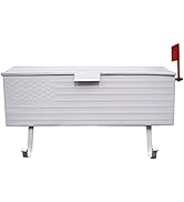 Oakland Living AZ620-WHITE White Patriotic Metal Outgoing Mail Flag and Newspaper Hangers Wall Mo...